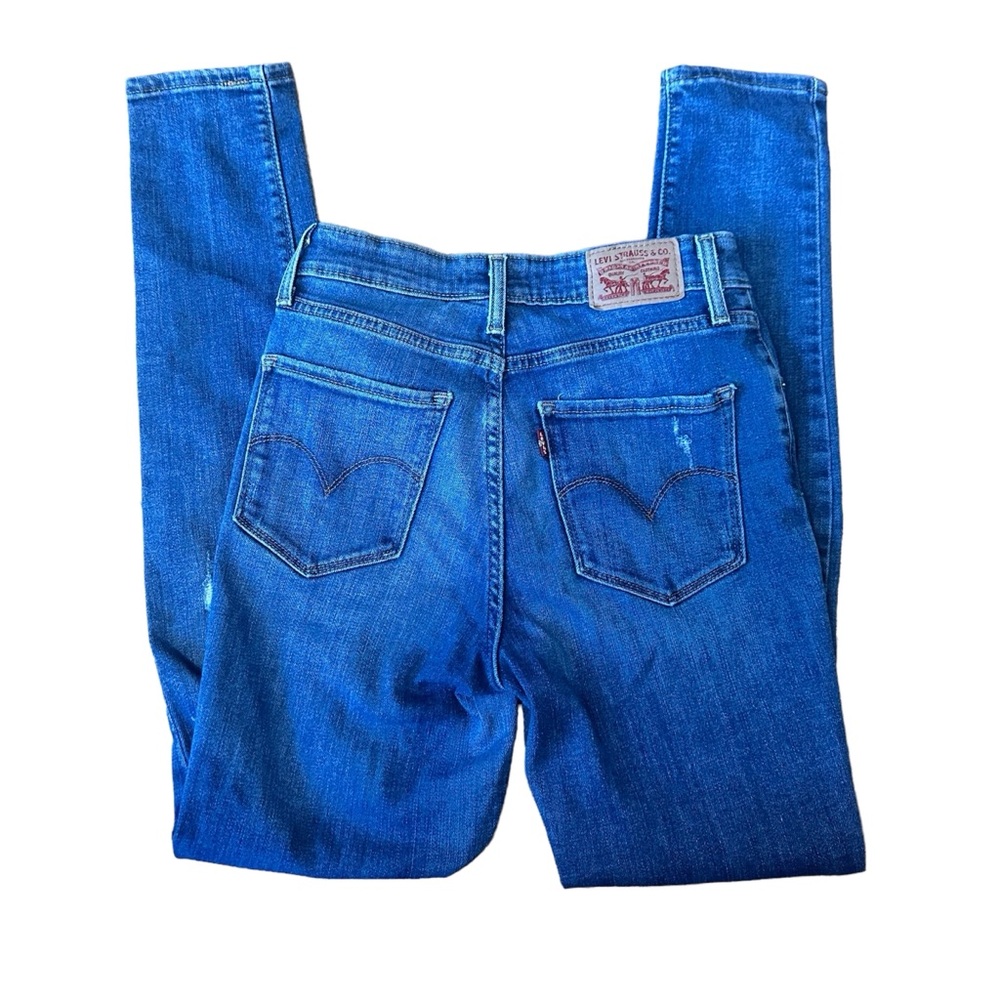 Levi’s 721 High Rise Skinny Dark Wash Distressed size 27 - Picture 5 of 5